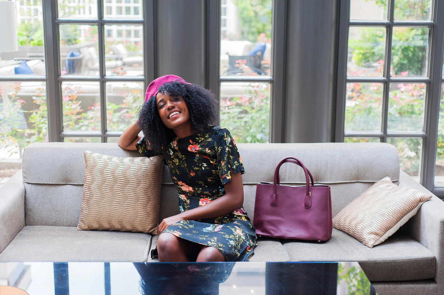 Zoë Bright lifestyle with handbag