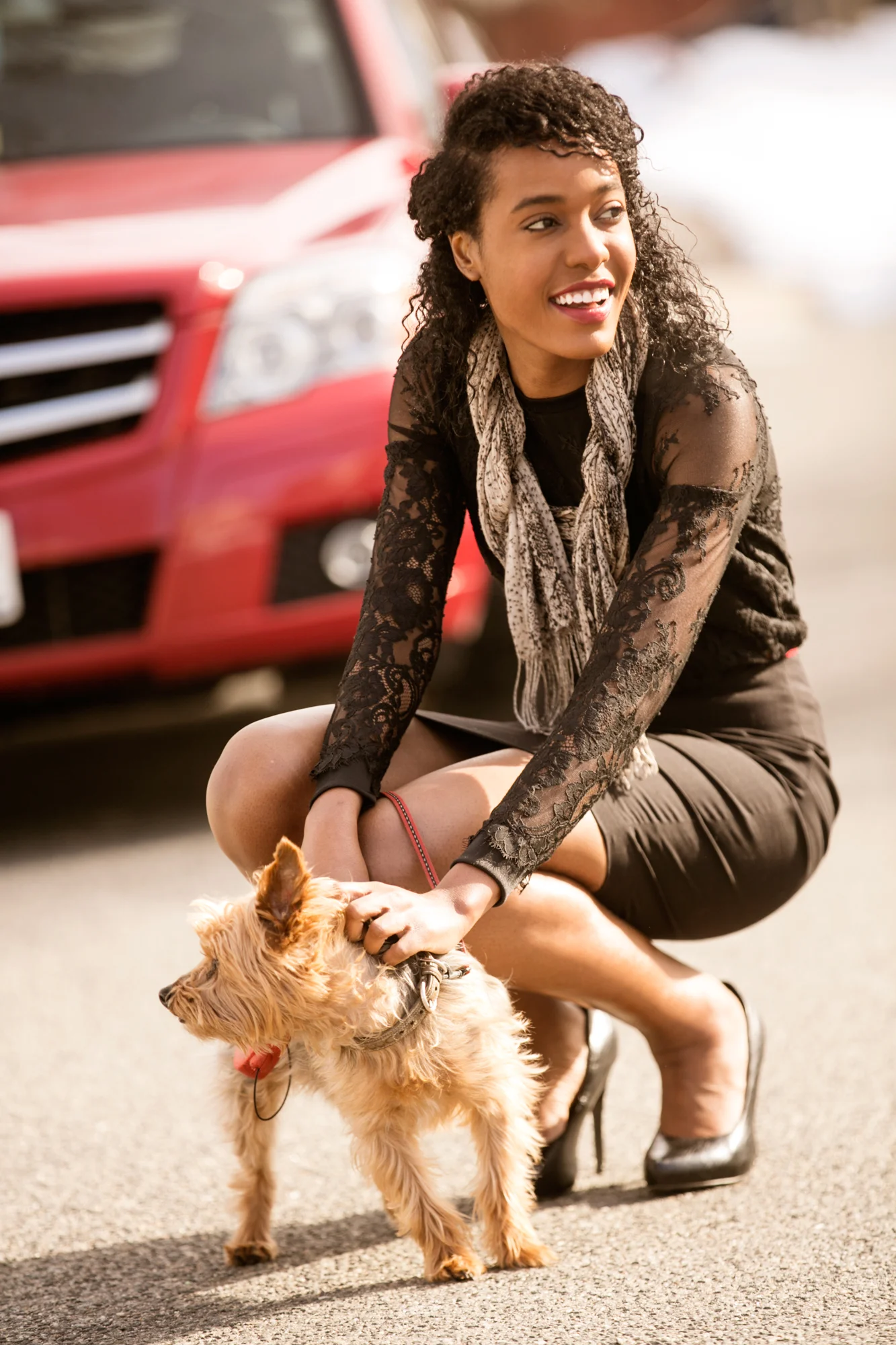 Zoë Bright commercial with a dog